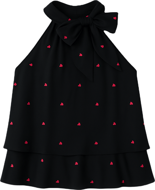 Women's Tiered Halter Bow Tie Top