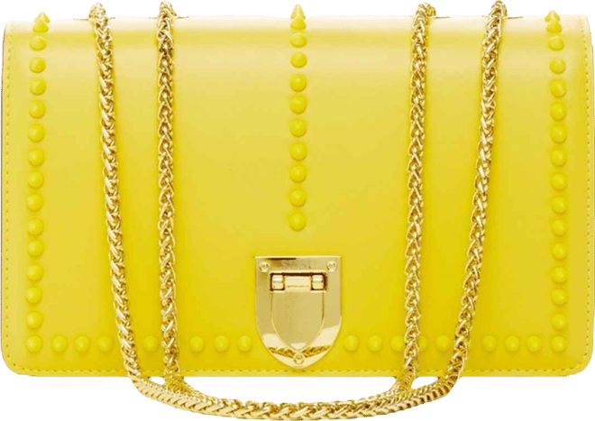 Leather Crossbody Purse Shoulder Bag with Gold Chain Strap Evening Clutch Style