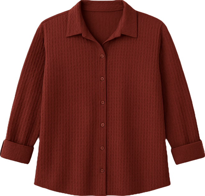 Women's Plus Size Long Sleeve Textured Knit Top