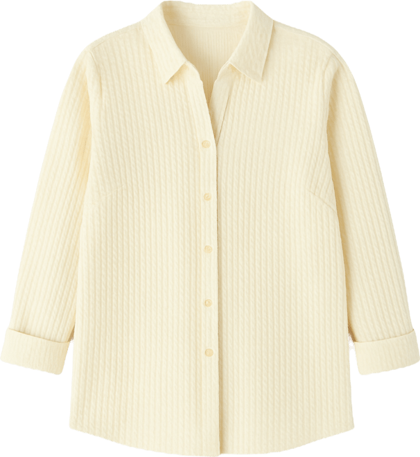 Women's Plus Size Long Sleeve Textured Knit Top