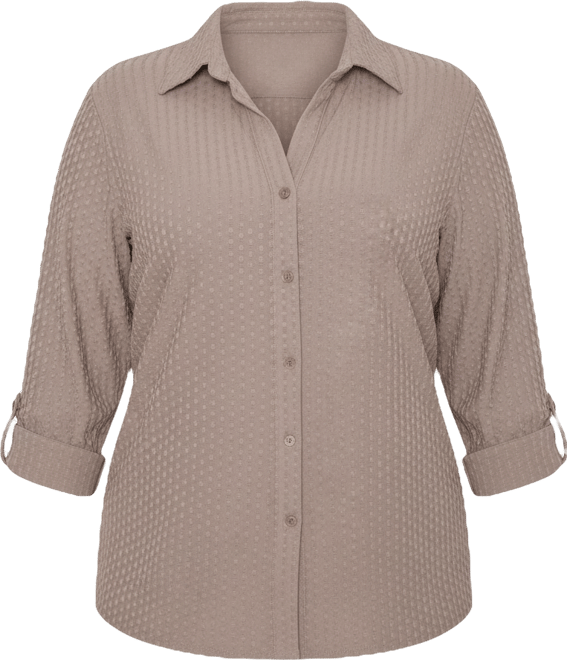 Women's Plus Size Long Sleeve Textured Knit Top