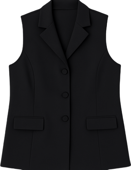 Women's Plus Size Sleeveless Scuba Vest Jacket