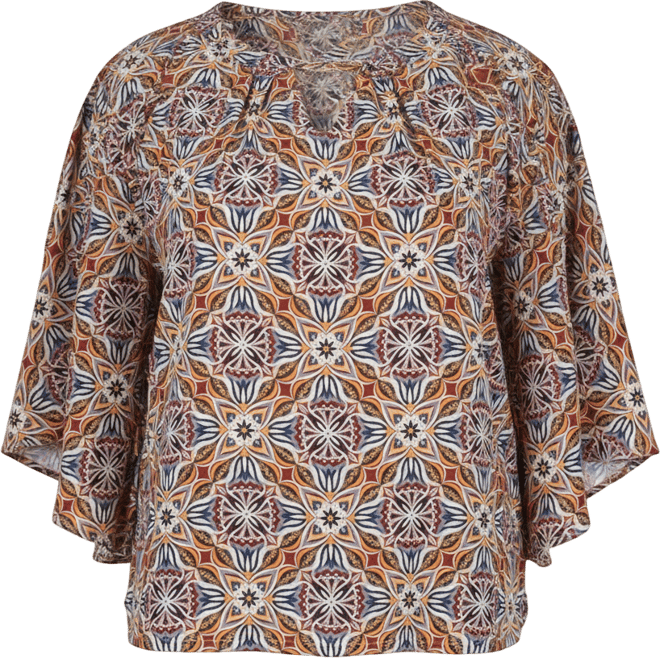 Women's Plus Size Elbow Sleeve Poncho Top