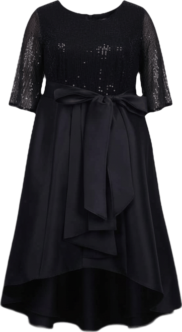 Women's Plus Size Sequin and Jacquard Holiday Dress