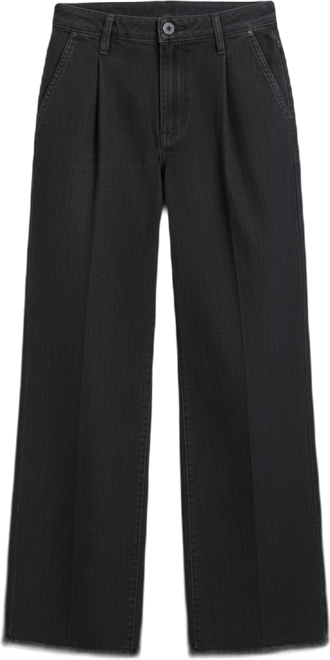 Petite Teresa Wide Leg Ankle Pleated Jeans