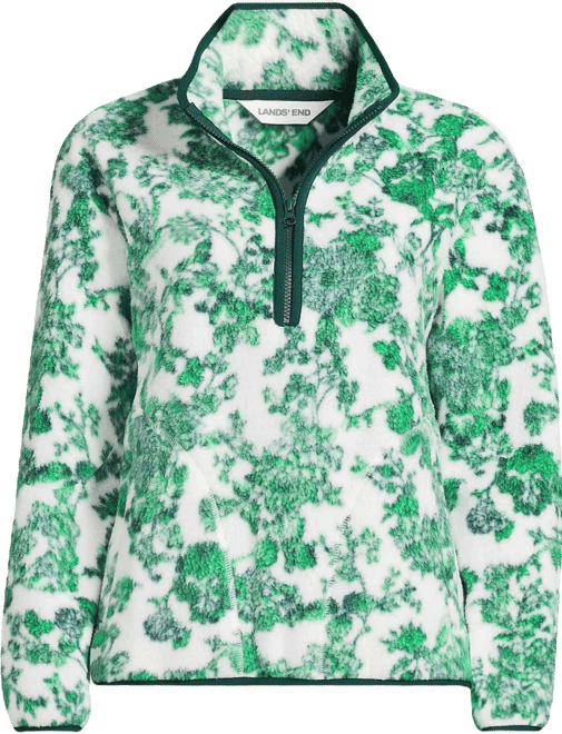 Women's Print Half Zip Cozy High Pile Fleece Pullover