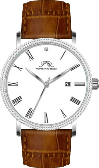 Men's Veritas 1 Genuine Leather Band Watch 1361CVEL