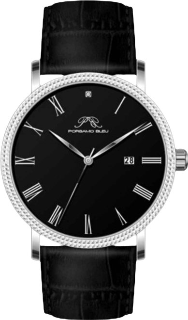 Men's Veritas 1 Genuine Leather Band Watch 1361FVEL