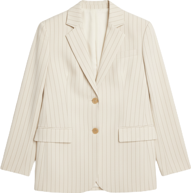 Women's Pinstripe Two-Button Boyfriend Jacket
