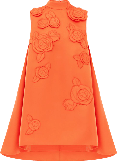 Leo Lin Fallon Applique Floral Minidress - Saffron