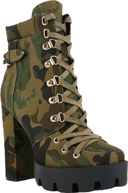 Palmetto Camouflage Ankle Boots Women