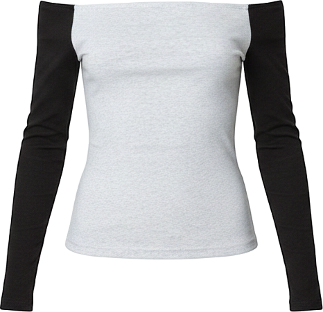 Womens Contrast Off Shoulder Top