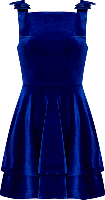 Juniors' Square Neck Shoulder Bow Dress