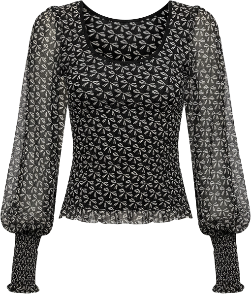 Women's Dottie Bow Printed Top