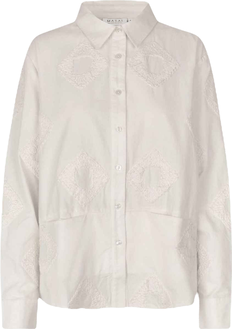 Women's 100% Cotton Long Sleeve Collared Shirt