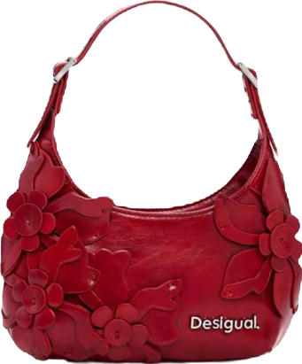 Women's Small shiny floral applique bag