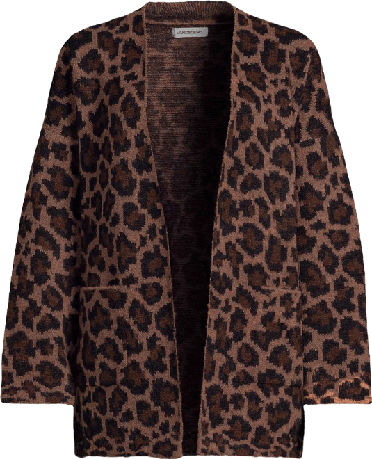 Women's Fuzzy Jacquard Cardigan Jacket Sweater