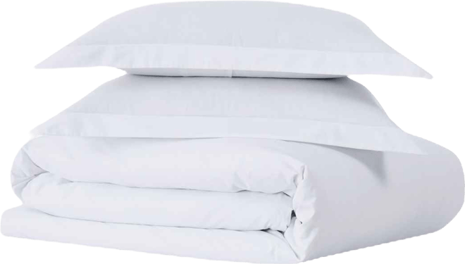 Solid Cotton Percale 3-Pc. Duvet Cover Set, King