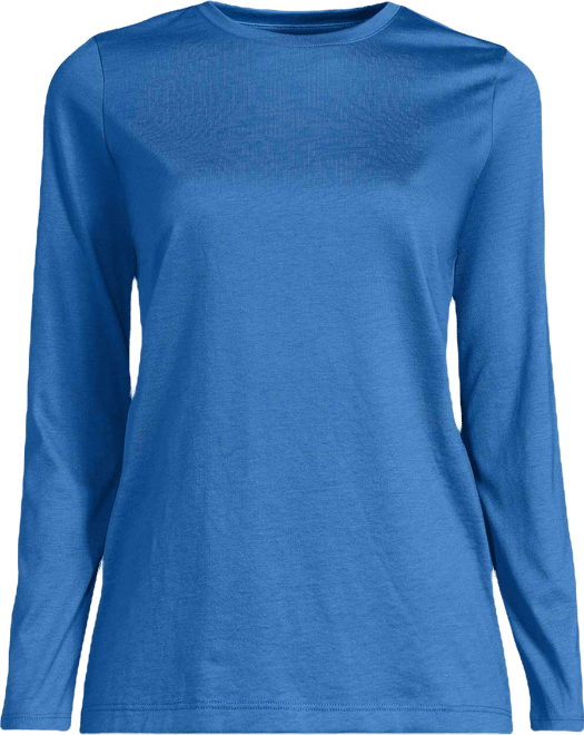 Relaxed Supima Cotton Long Sleeve Crew Neck T-Shirt, Regular & Petite