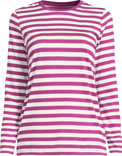 Relaxed Supima Cotton Long Sleeve Crew Neck T-Shirt, Regular & Petite