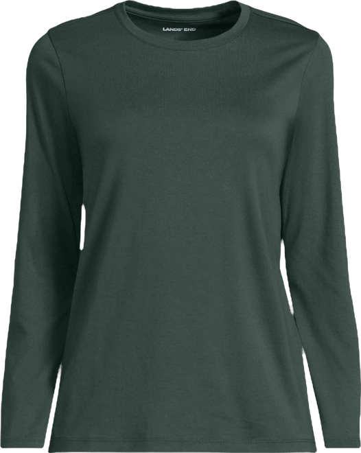 Relaxed Supima Cotton Long Sleeve Crew Neck T-Shirt, Regular & Petite