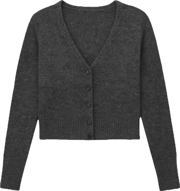 Women's V-Neck Cropped Cardigan Sweater