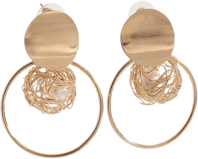 Women's Silver Metallic Drop Earrings