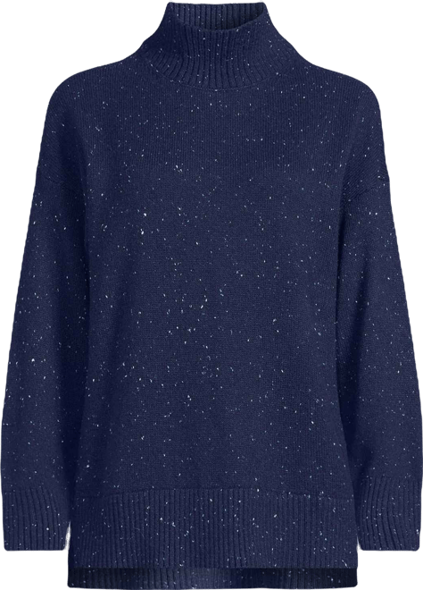 Women's Cozy Lofty Split Hem Turtleneck Sweater