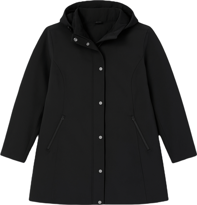 Plus Size Water-Resistant Hooded Anorak Jacket