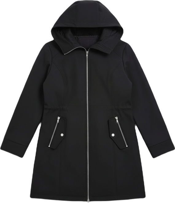 Plus Size Hooded Water-Resistant Coat