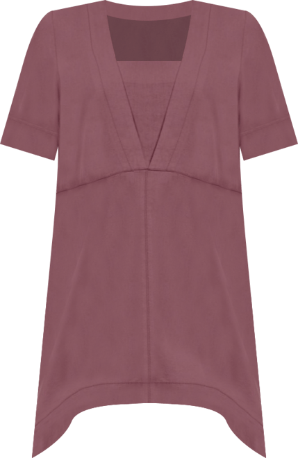 Women's Linen-Blend Hanky Hem Tunic