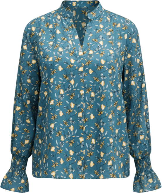 Women's Floral Notch-Neck Blouse