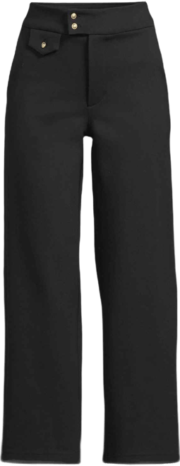 Women's Petite Ponte High Rise Straight Leg Crop Pants