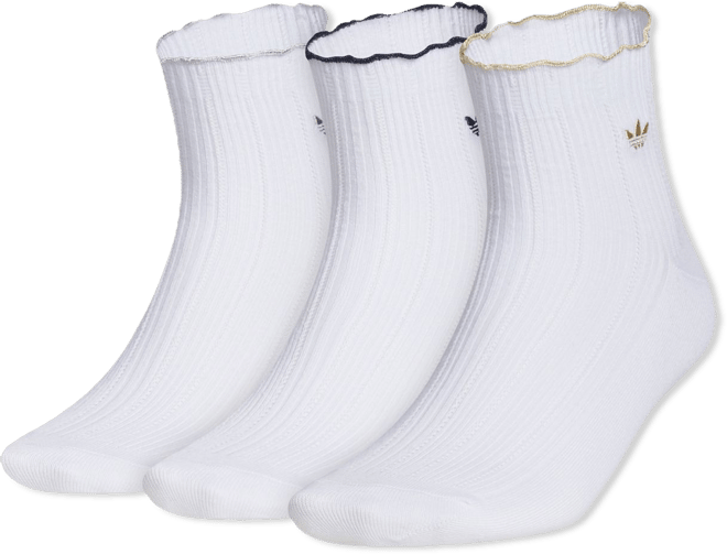 adidas Original's Ruffle Quarter Socks - 3 Pack