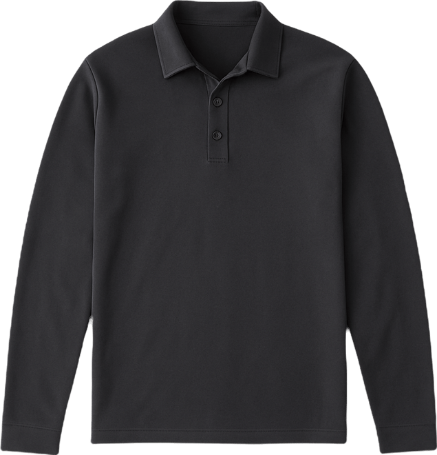 Long-Sleeve Twill Knit Polo - Washed Charcoal | Faherty Brand