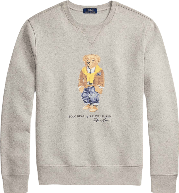 Men's Long Sleeves Polo Bear Fleece Sweatshirt