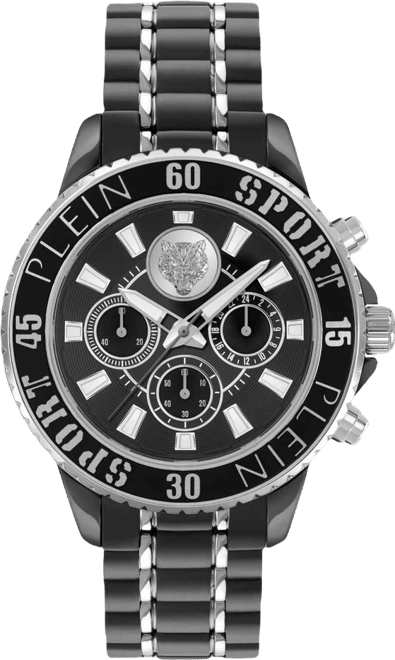 Mens Glam Chronograph Quartz Two Tone Bracelet 44MM