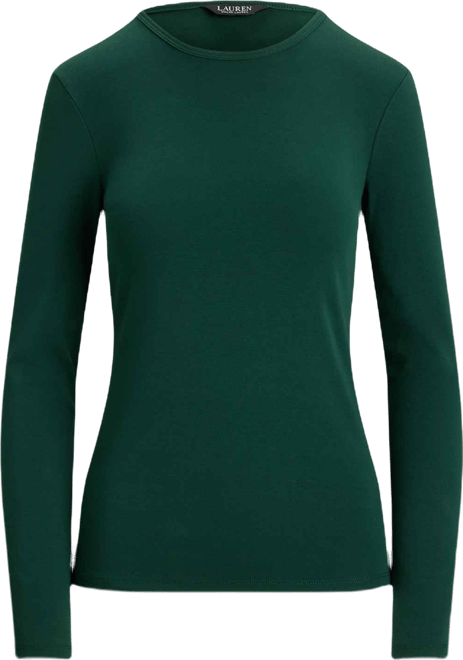 Cotton-Blend Long-Sleeve Top