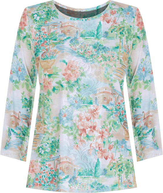 Petite Size Isle of Capri Garden Scenic Top