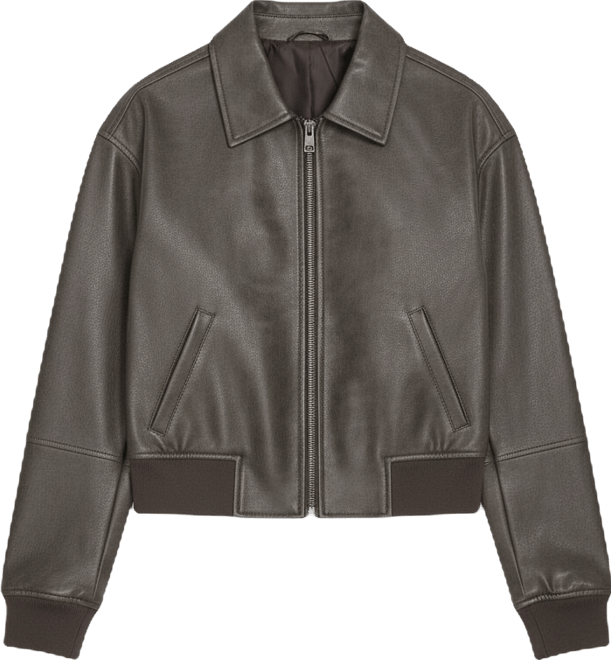 Women's Faux Leather Lightweight Bomber Jacket