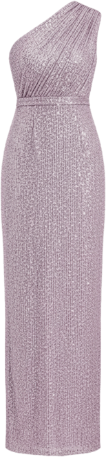 Women's Sequined Ruched One Shoulder Gown