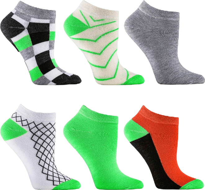 Women's Fuchsia Bubblegum Ankle Socks 6 Pack