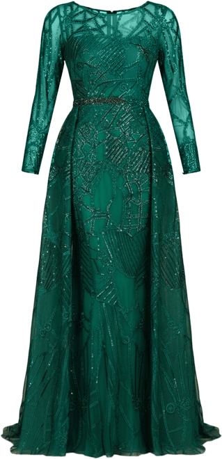 Women's Gorgeous Overskirt Dress with Long Sleeves