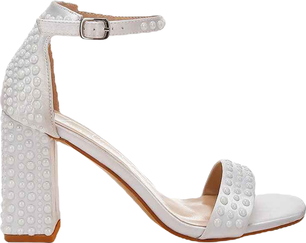Klebba Pearls Embellished Satin Sandals Women