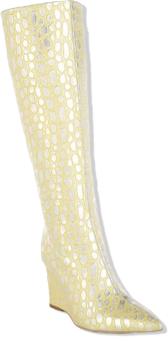 Bar Zone Tear Shaped Faux Leather Boots