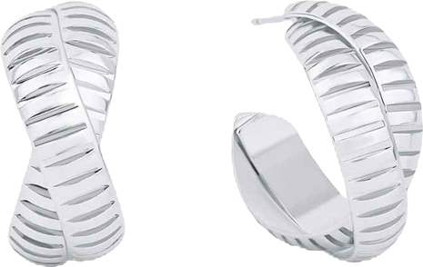 Textured X C Hoop Earrings