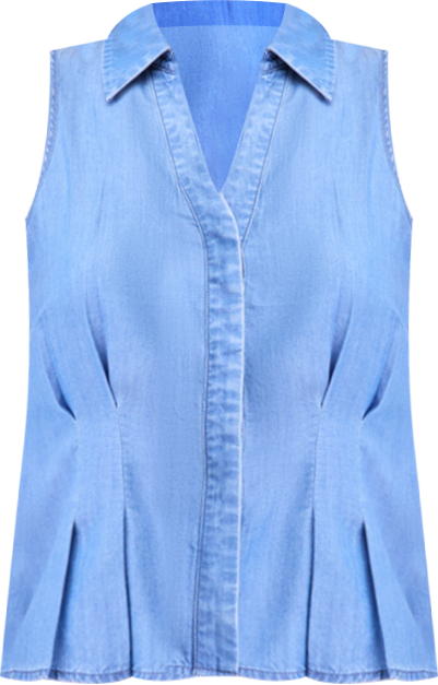 Women's Chambray Sleeveless Button-Down Shirt, Macy's Exclusive