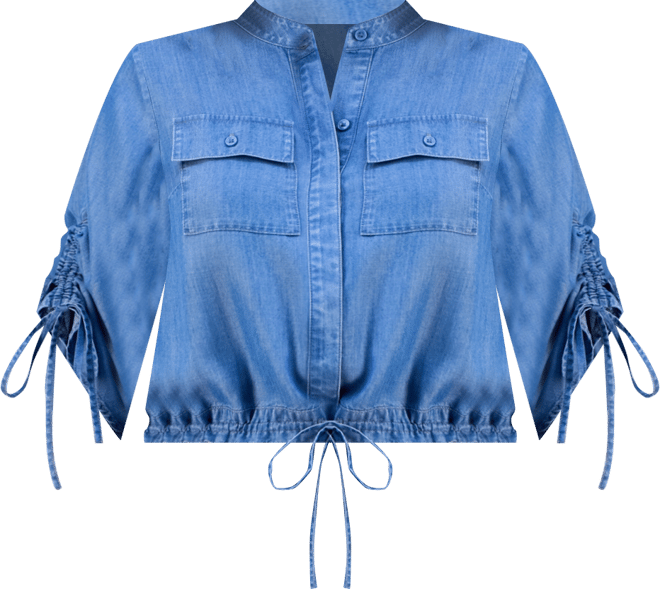 Petite Button-Front Chambray Shirt, Macy's Exclusive