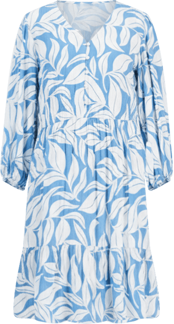 Women's Printed Long Sleeve V-Neck Dress, Macy's Exclusive