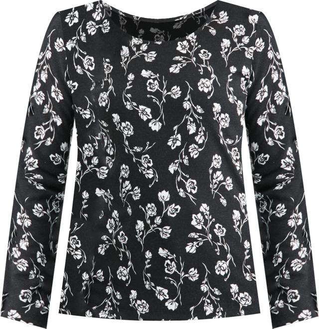 Women's Printed Long-Sleeve Scoop-Neck Top, Macy's Exclusive